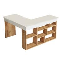 SCHREIBTISCH mit Aufbewahrungsregalen Holzdekor Kiefer 129/120/72 cm - Apfelbaumfarben, Holz/Holzwerkstoff (129/120/72cm) - Calicosy
