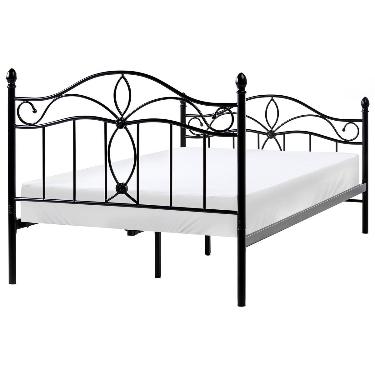 BETT mit Lattenrost 120/200 cm Schwarz Antlia - Schwarz, Metall (120/200cm) - Beliani