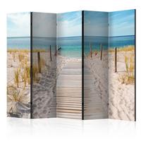 PARAVENT Beidseitig Bedruckter 5-tlg 225x172 cm Meer Strand und Dünen - Multicolor, Holz/Textil (225/172/3cm) - Muralo