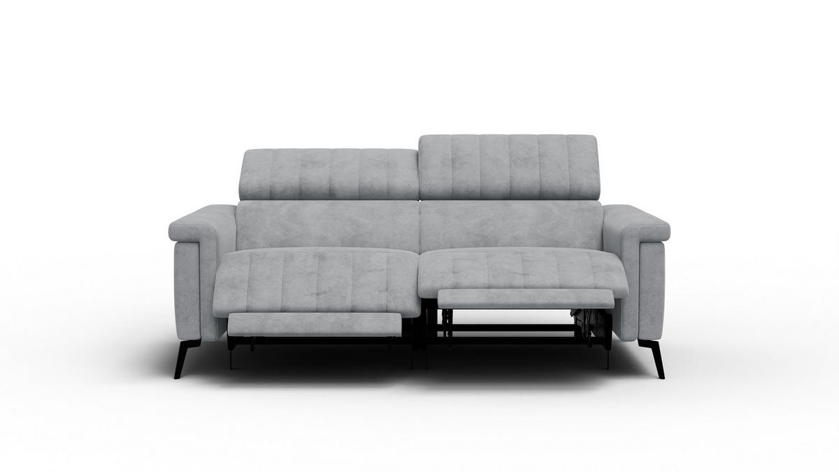 RELAXSOFA NORDEL 3-Sitzer, grau - Schwarz/Grau, Holz/Textil (194/80/105cm) - Wozimo