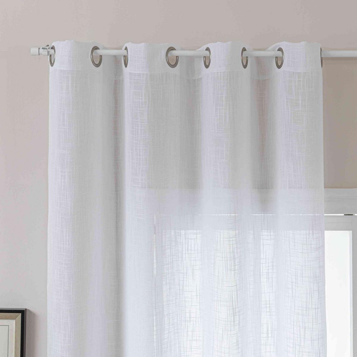 VORHANG 2ER SET SEOUL HxB 245x140 cm Weiß - Weiß, Textil (60/245cm) - Gardinenbox