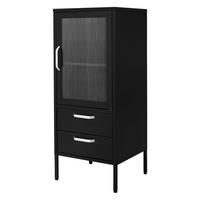 VITRINENSCHRANK 42 x 102 x 40 cm Schwarz aus Stahl - Schwarz, Metall (40/102/42cm) - ML-DESIGN