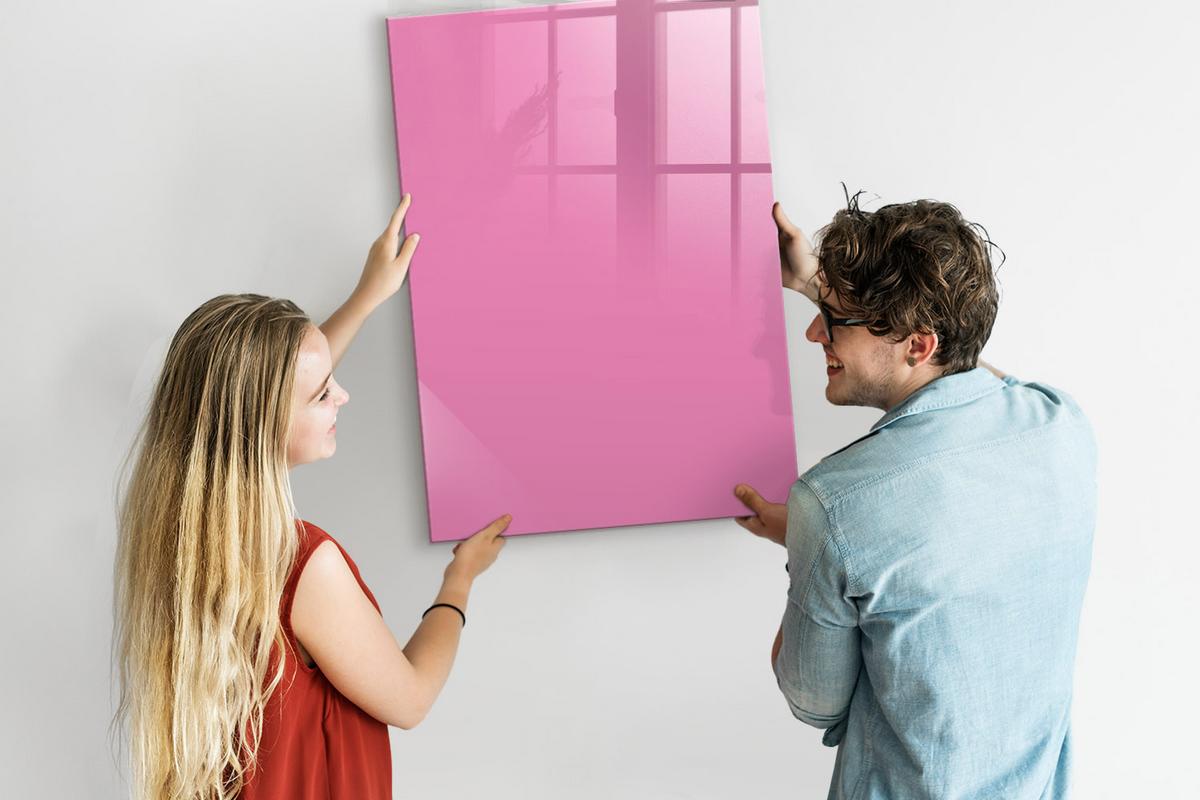 MAGNETTAFEL 70x100 Rosa schwarzer Marker - Pink, Glas (70/0.4/100cm) - TULUP