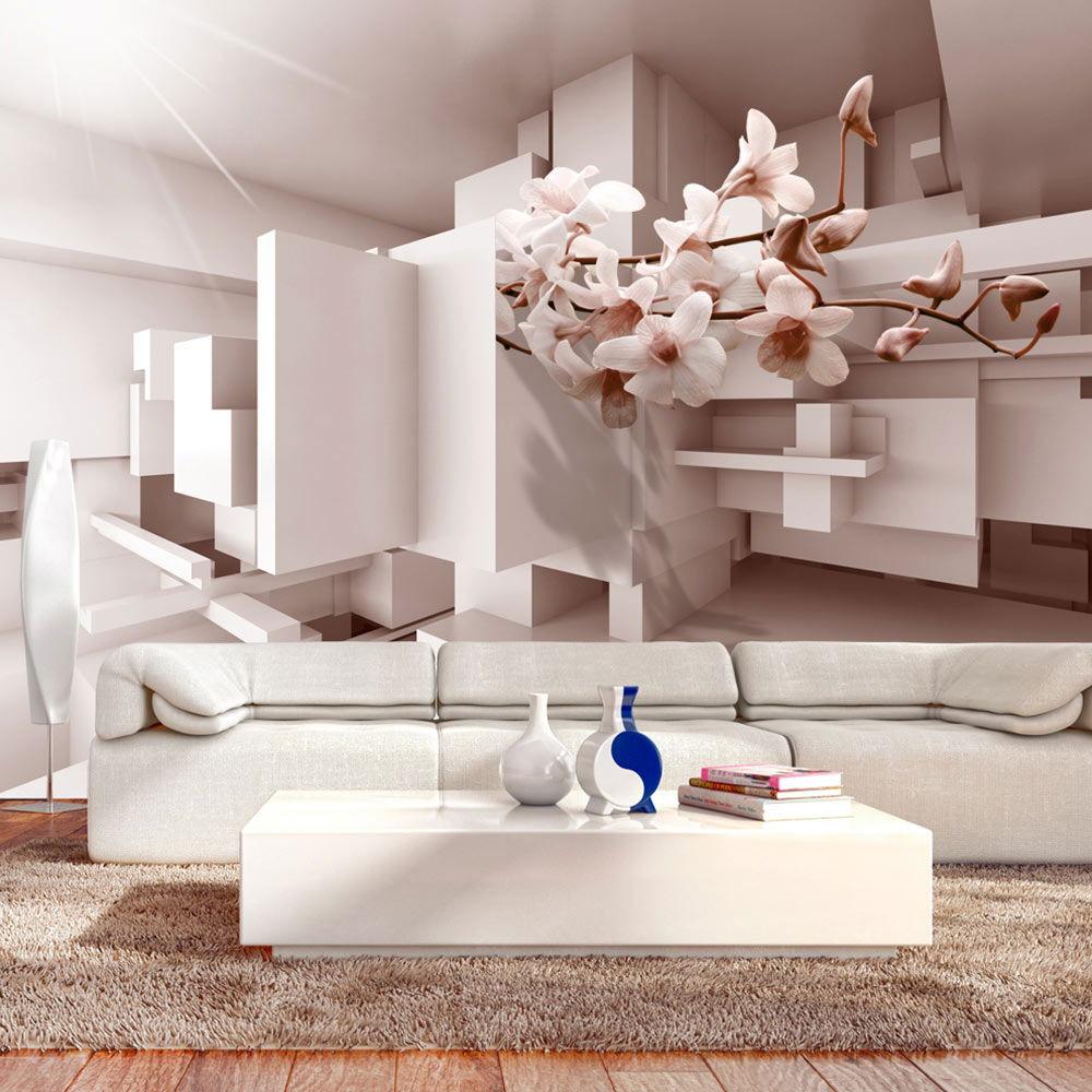 SELBSTKLEBENDE FOTOTAPETE 392/280 cm - Pink/Weiß, Kunststoff/Textil (392/1cm) - KUNSTLOFT