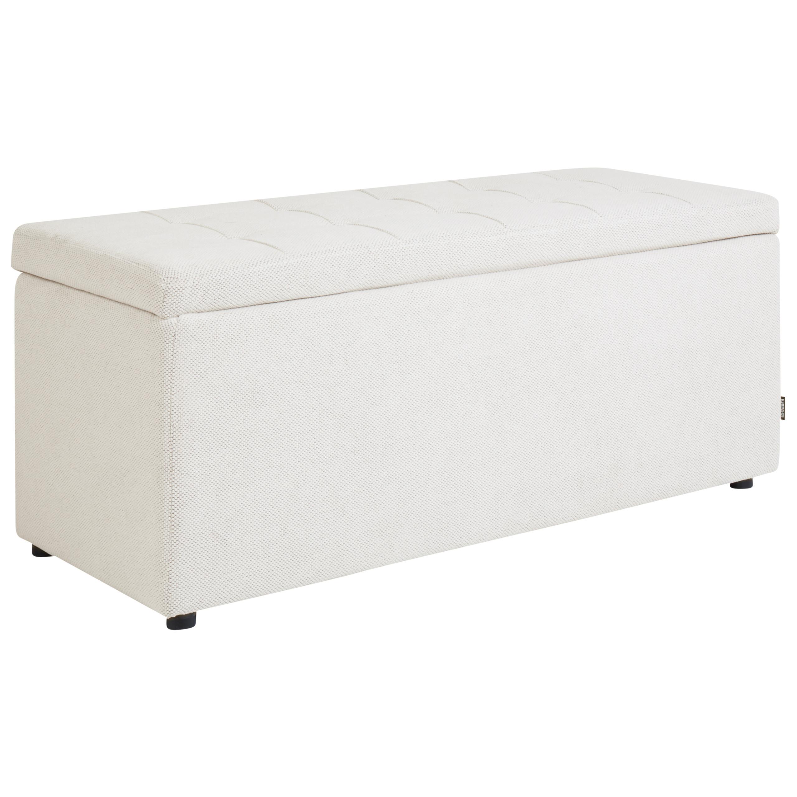 OTTOMANE mit Stauraum Stoff Cremeweiß Orem - Creme, Textil (100/42/40cm) - Beliani