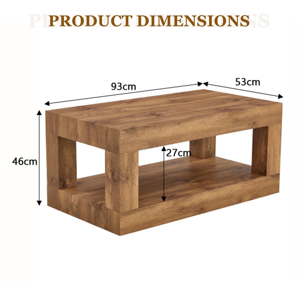 COUCHTISCH in walnuss oder naturholz, 2 ebenen & offenes regal - Naturfarben, Holzwerkstoff (53/93/45.5cm) - Urban Meuble