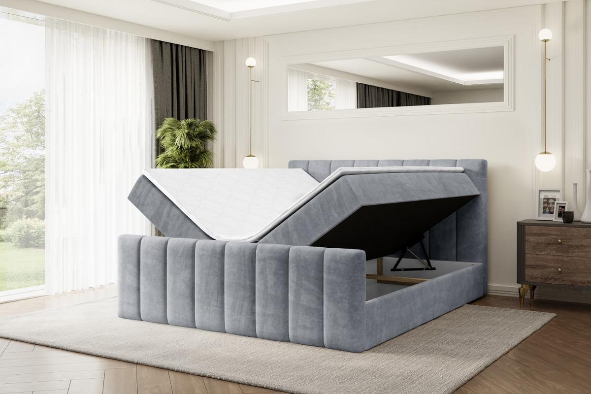 BOXBETT OTTA-Z - 160x200 cm - H3 - Grau - Grau, Holzwerkstoff (160/200cm) - ALTDECOR