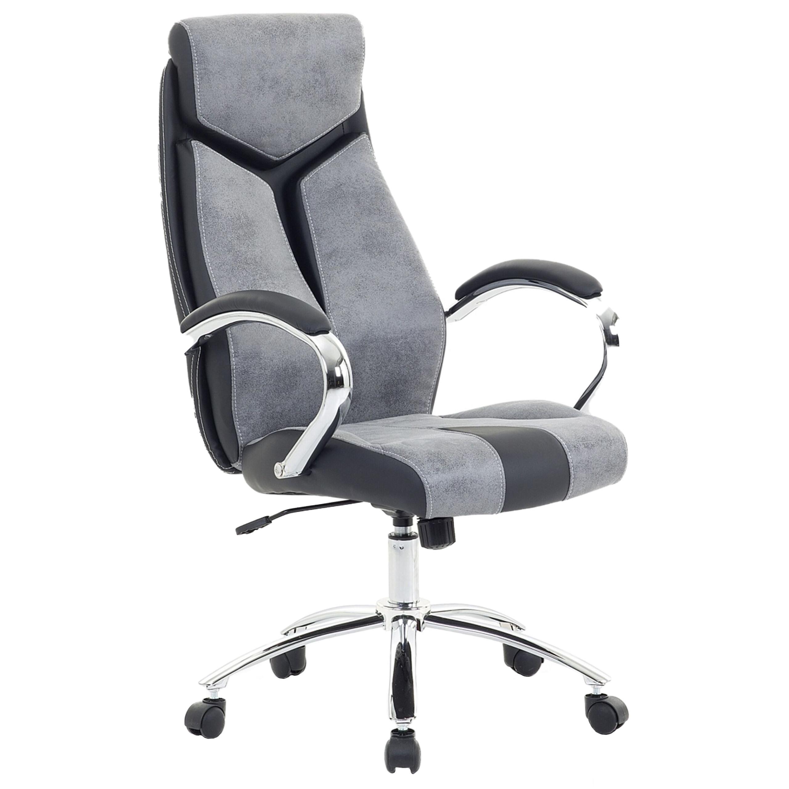 BÜROSTUHL Polyester Grau Formula - Grau, Kunststoff/Textil (63/115/72cm) - Beliani