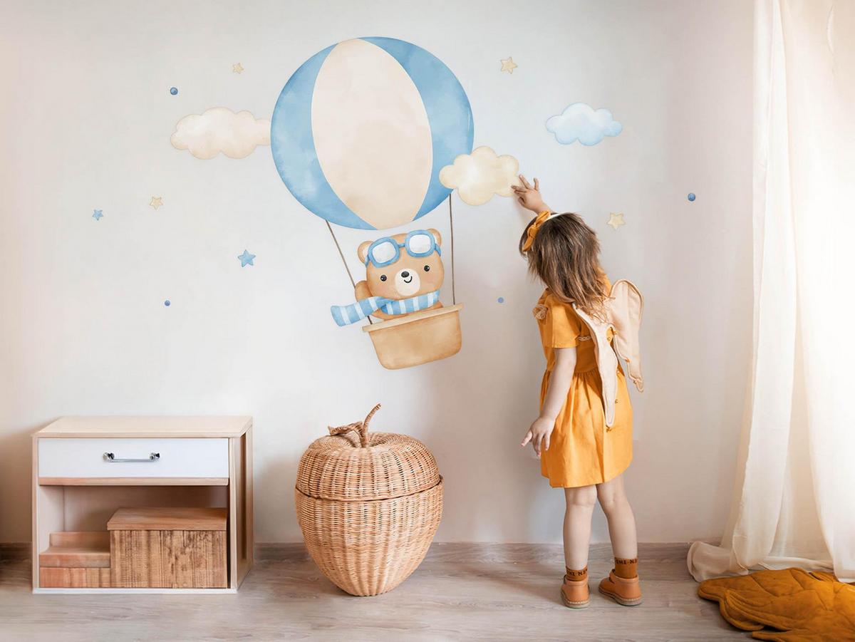 WANDAUFKLEBER 80x122cm - Ein süßer kleiner Teddybär - Multicolor, Kunststoff (80/122/0.1cm) - Wallfluent