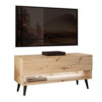 LOWBOARD TV-Schrank CALANTE 90 loft cm auf schrägen schwarzen Beinen - Schwarz/Eiche Artisan, Holzwerkstoff/Metall (90/43/35cm) - Lookway