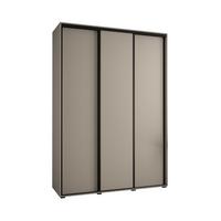 SCHWEBETÜRENSCHRANK 235,2/180/60 3-türig - Kaschmir/Schwarz, Holz/Metall (180/235.2/60cm) - MÖBEL KRYSPOL
