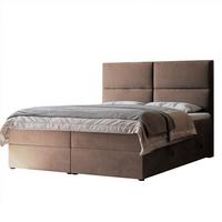 BOXBETT 120x200 cm mit Topper - Braun, Holzwerkstoff/Textil (120/200cm) - Idohome