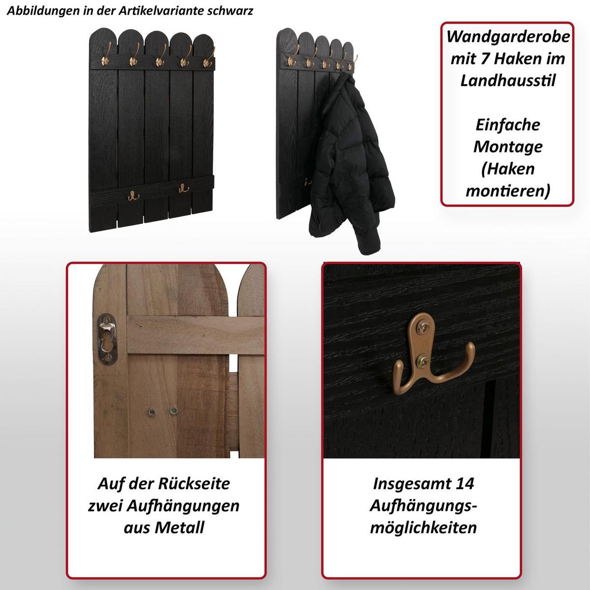 WANDGARDEROBE Weiß - Weiß, Holz (60/86/3cm) - MCW
