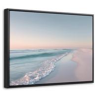 LEINWAND Bilder mit Rahmen - Küstenlinie - Pastell - Wasser - 40x30 - Pastellblau, Textil (40/30cm) - MuchoWow