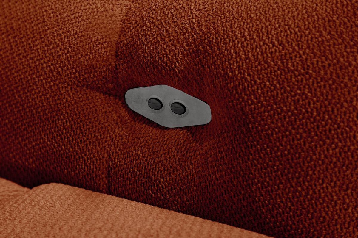ECKSOFA KIMI 3-Sitzer, ausziehbarer Sitz, verstellbare Kopfstützen, rot - Rot/Schwarz, Holzwerkstoff/Textil (270/160cm) - Wozimo