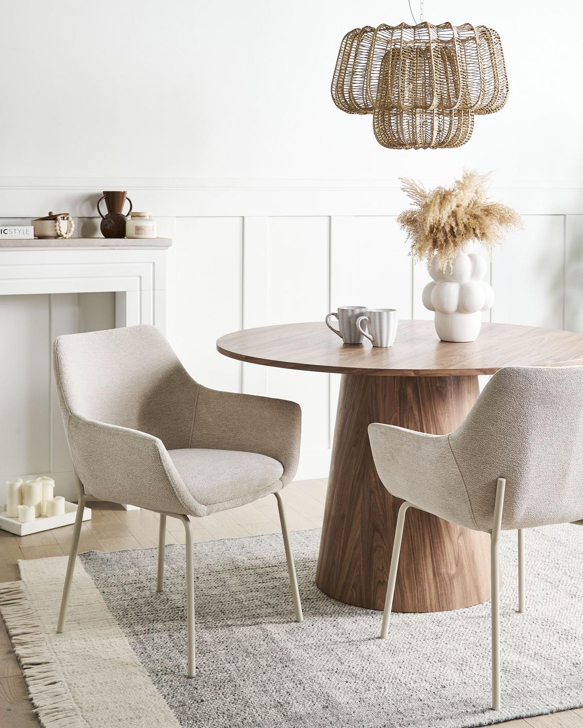 ESSZIMMERSTUHL Beige Bowdon - Beige, Textil (59/81/51cm) - Beliani