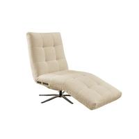 RELAXLIEGE LETICIA Beige Flachgewebe Relaxfunktion, Drehbar (360°) - Beige/Schwarz, Textil/Metall (82/115/156cm) - KAWOLA