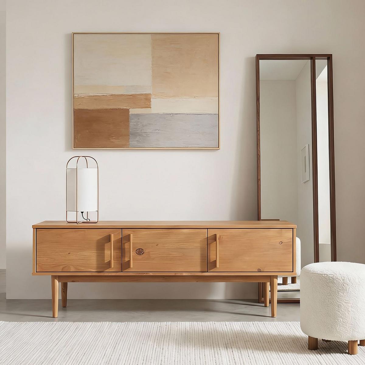 LOWBOARD TECCA - Eichefarben, Holz (145/48/41cm) - IDIMEX