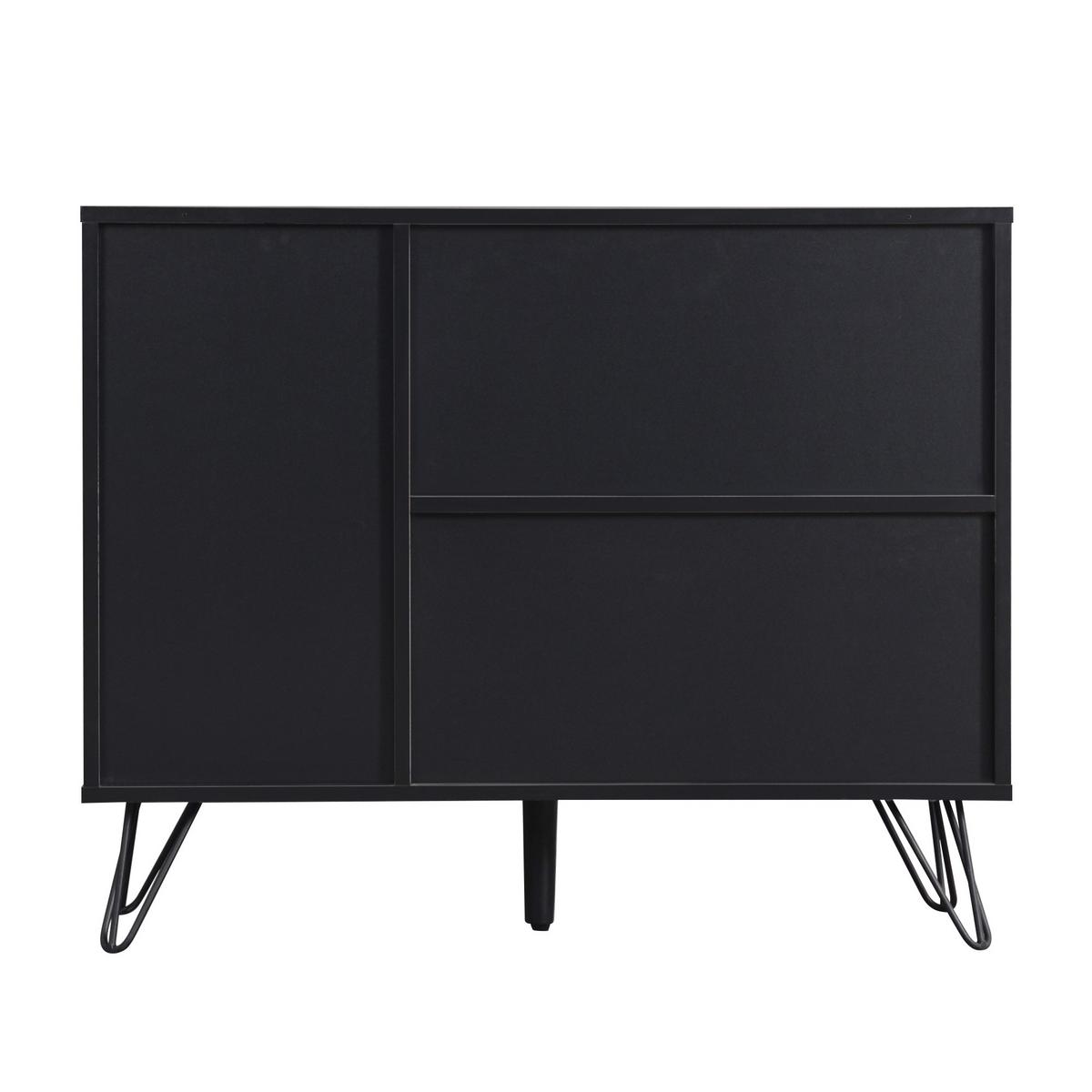 SIDEBOARD Schwarz 90/30/71,5 cm - Schwarz, Holzwerkstoff (90/72/30cm) - Urban Meuble