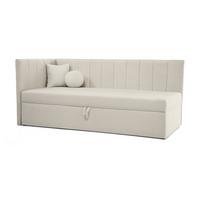 SCHLAFSOFA Rafi, Eckbett mit Bettkasten, 90x200 cm, Beige - Beige, Textil (209/94/102cm) - Beautysofa