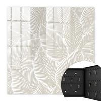 SCHLÜSSELBOX Schwarz 30x30 cm- Türöffnung nach rechts - Friedliche Blätter - Beige, Metall (30/30/5cm) - TULUP