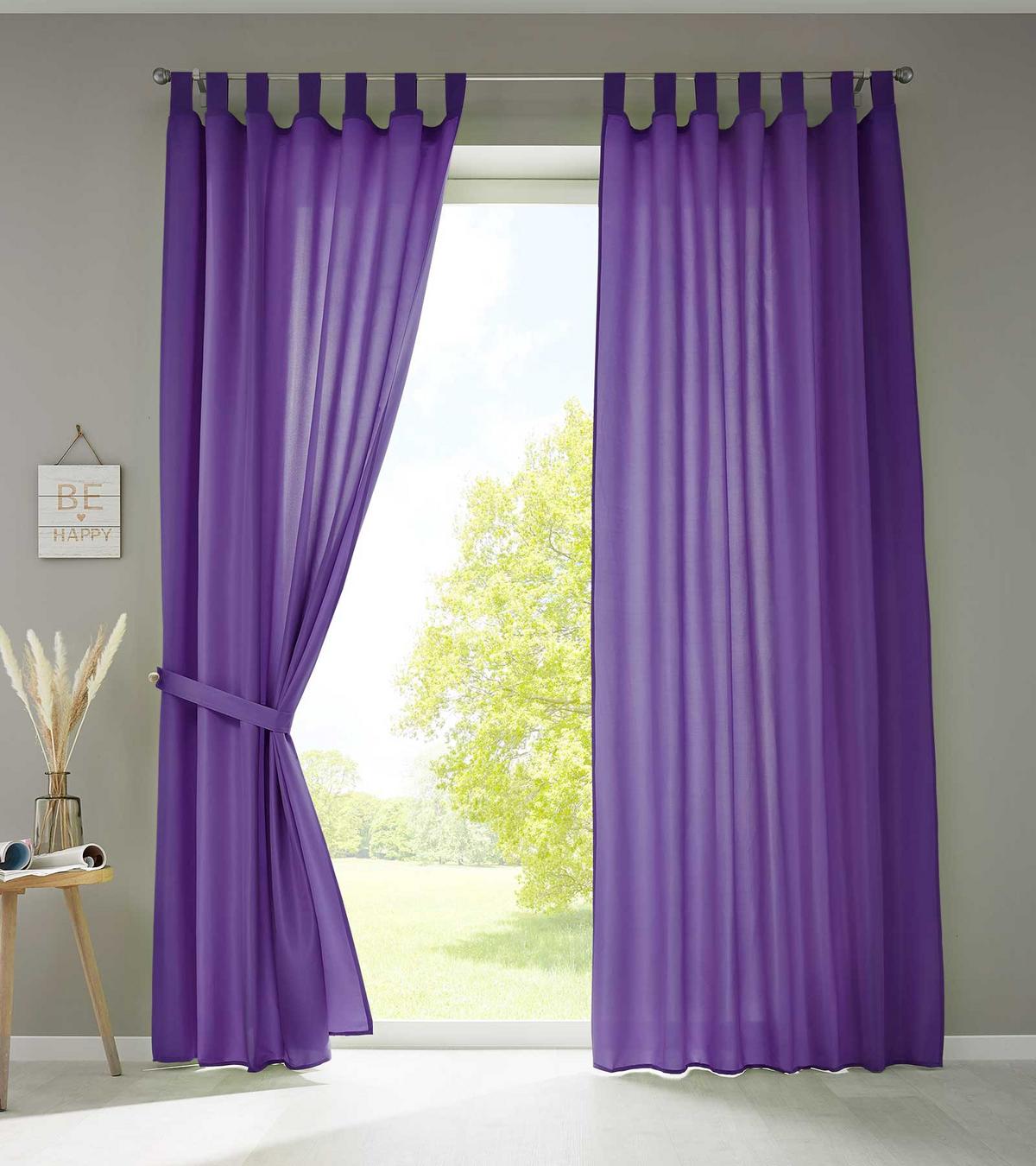 VORHANG 2ER SET POTSDAM HxB 225x140 cm Lila - Lila, Textil (140/225cm) - Gardinenbox
