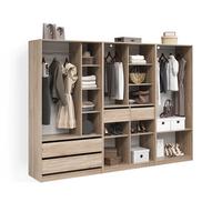 KLEIDERSCHRANK Trento Sonoma 3er Set - Sonoma Eiche, Holzwerkstoff (100/200/50cm) - Livinity®