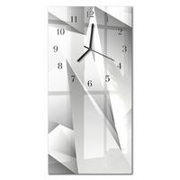 WANDUHR aus Glas 30x60 cm - Muster - Weiß, Glas (30/60/0.4cm) - TULUP