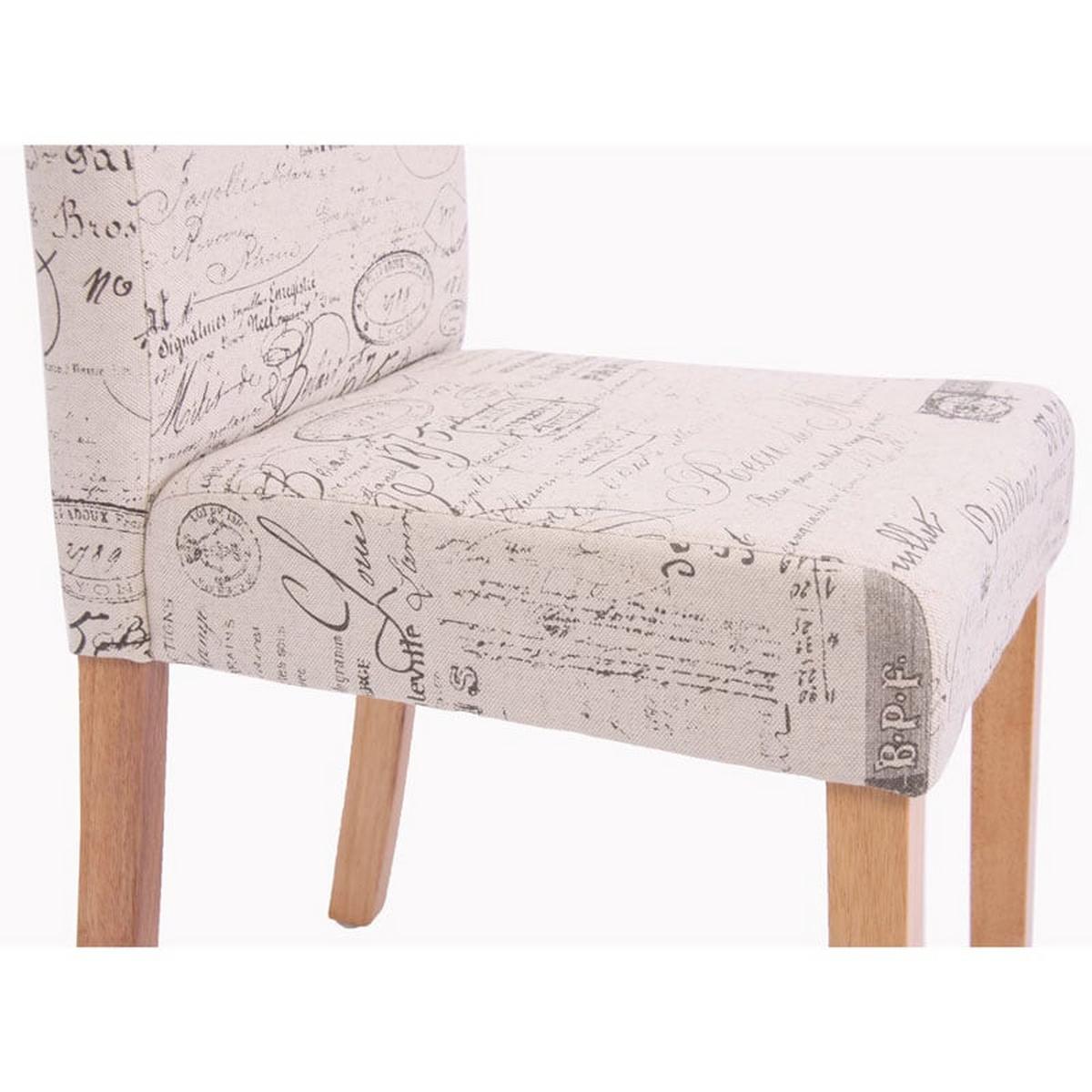 ESSZIMMERSTUHL SCHRIFT Beige, Schwarz, Braun 4er-Set - Beige/Creme, Textil (43/90/56cm) - MCW