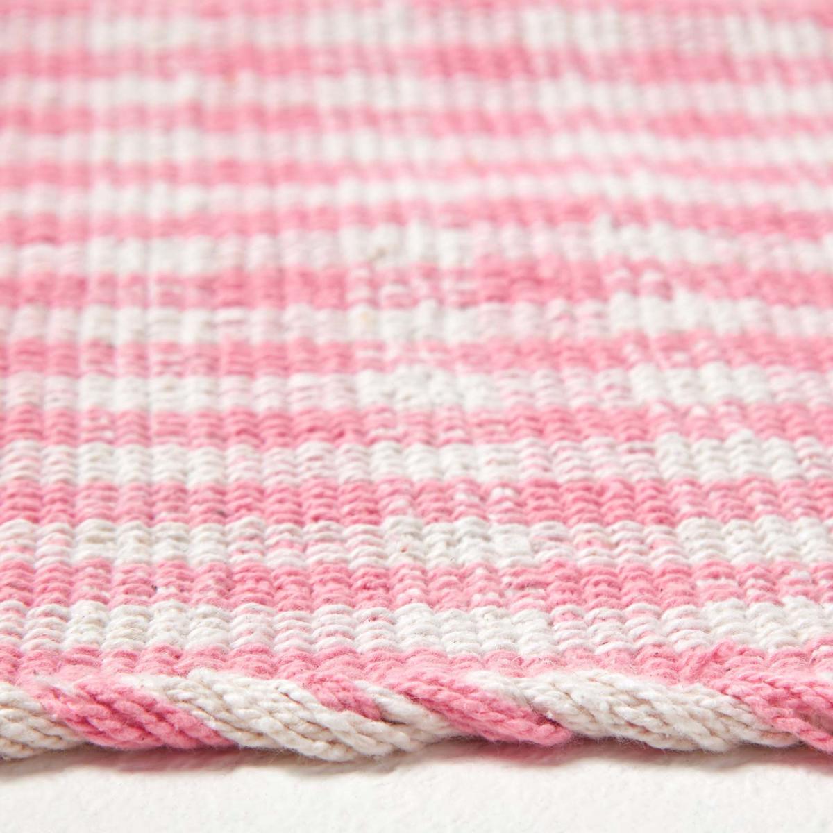 TEPPICHLÄUFER Vichy-Karo Baumwolle 66/200 cm - Rosa, Textil (66/200cm) - Homescapes