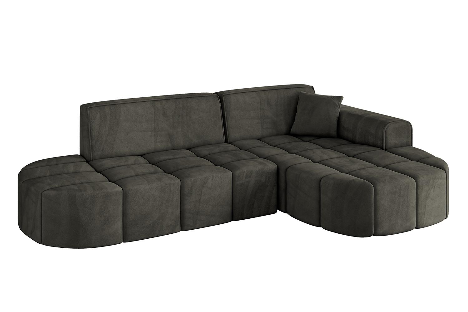 ECKSOFA Ottomane Rechts LIVO-L1 - 252x173x79,5 cm Schwarz - Schwarz, Holzwerkstoff/Textil (252/173cm) - ALTDECOR