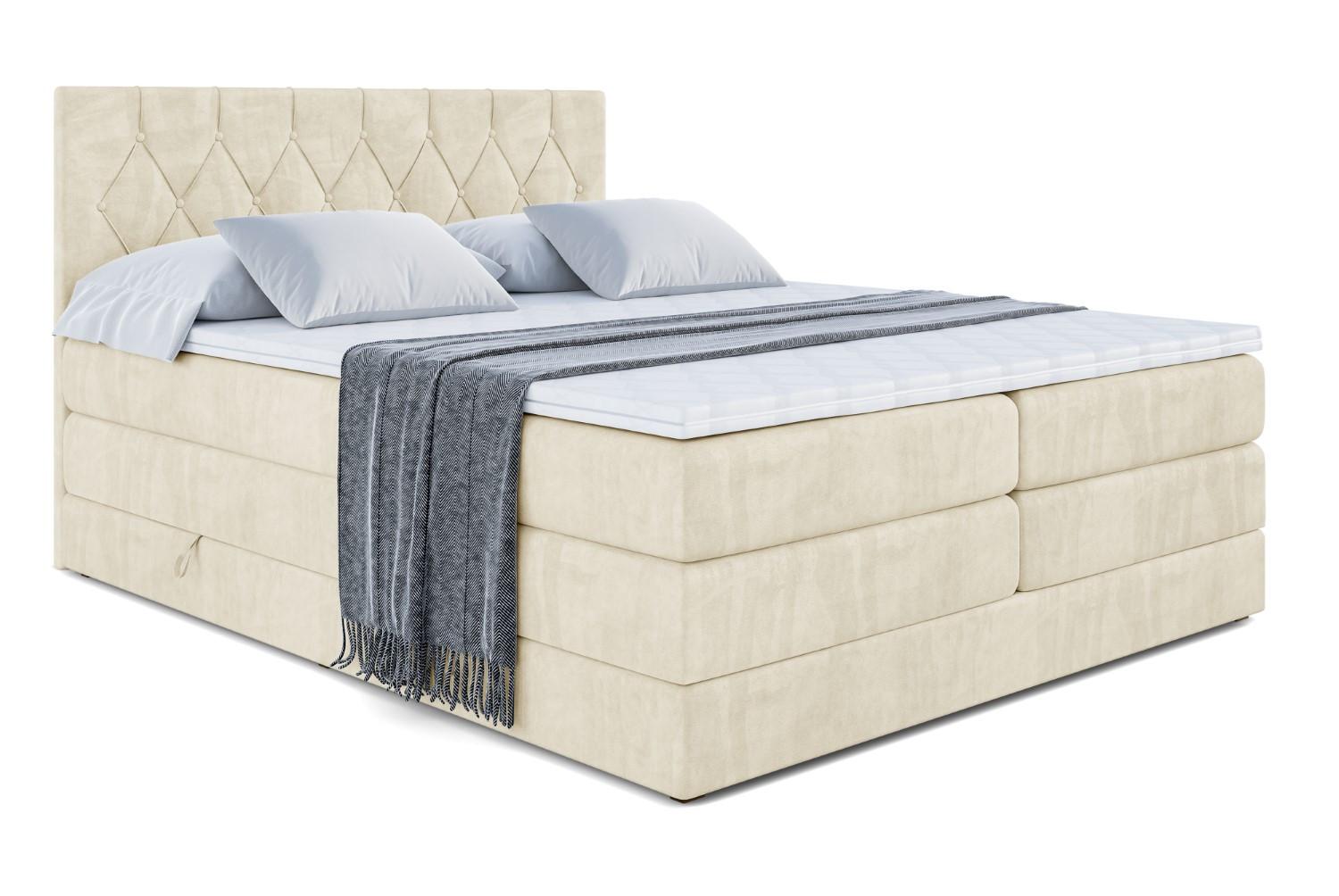 BOXSPRINGBETT VELANTO-BZ KING - 140 x 200 - H3/H4 - Beige - Beige, Holzwerkstoff (140/200cm) - ALTDECOR