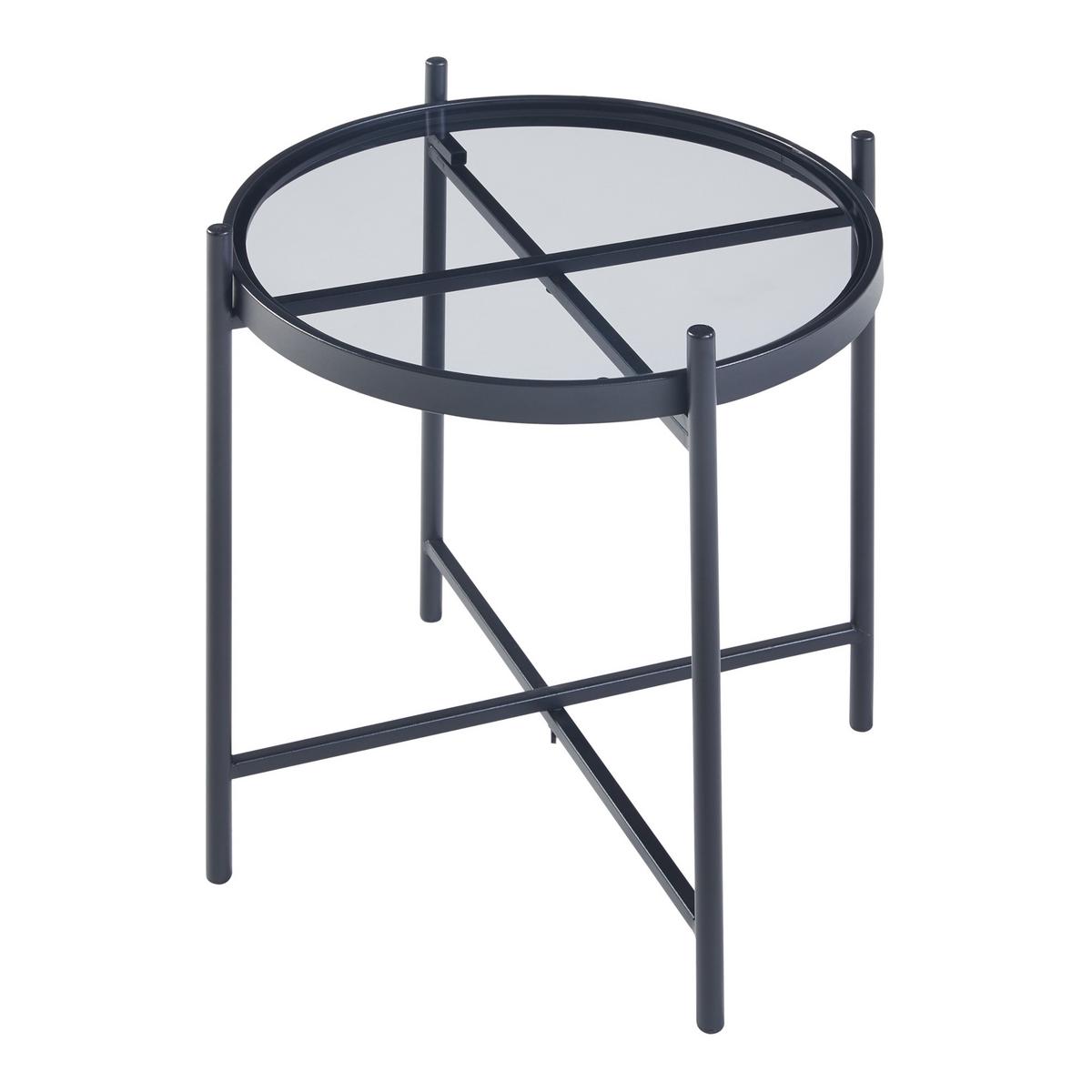 BEISTELLTISCH Lier - Schwarz, Glas/Metall (41.5/41.5/46cm) - [en.casa]