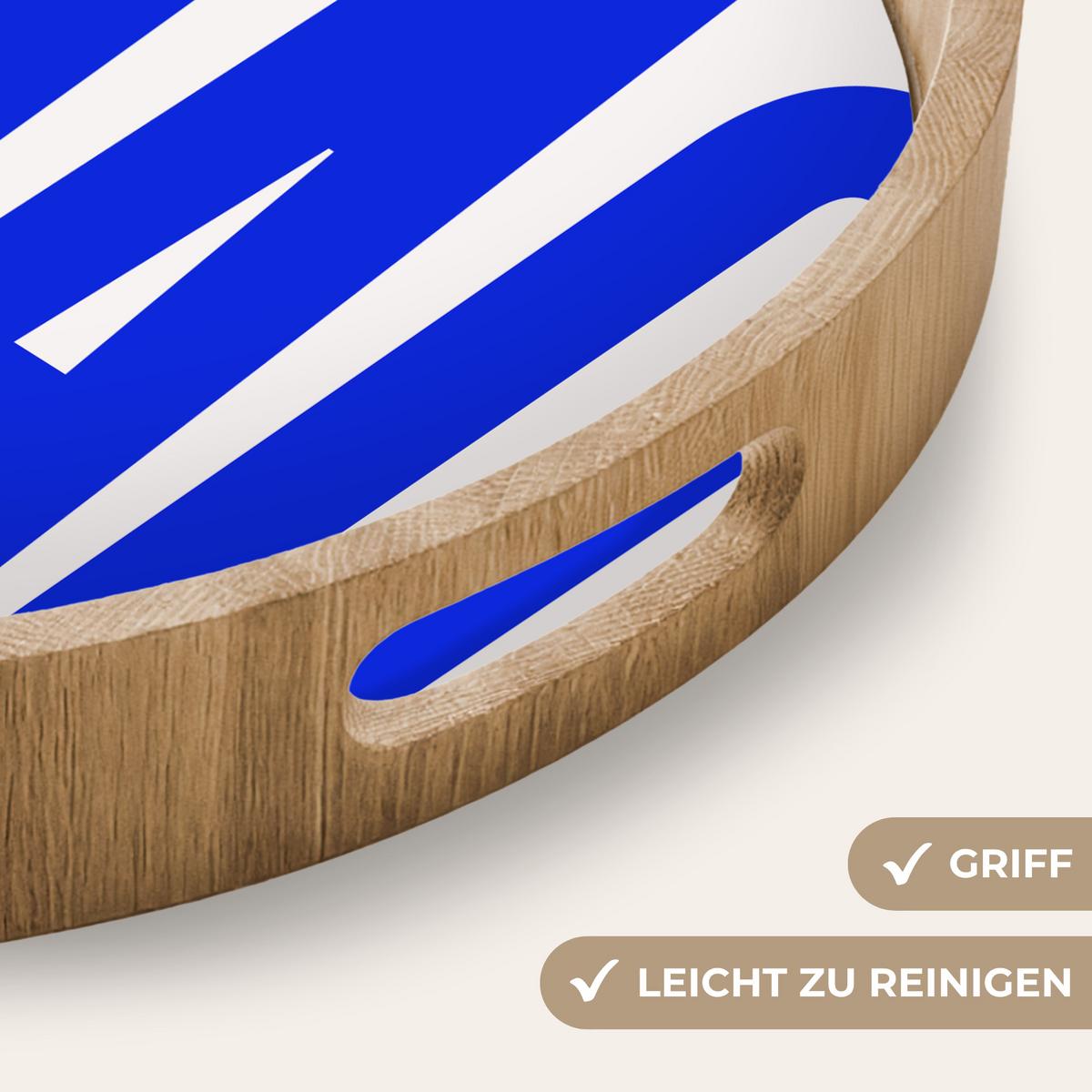 TABLETT Ciao - Großbuchstaben - Blau - Minimalistisch 40x40 cm - Blau, Holz (40/5/5cm) - OnlyWow