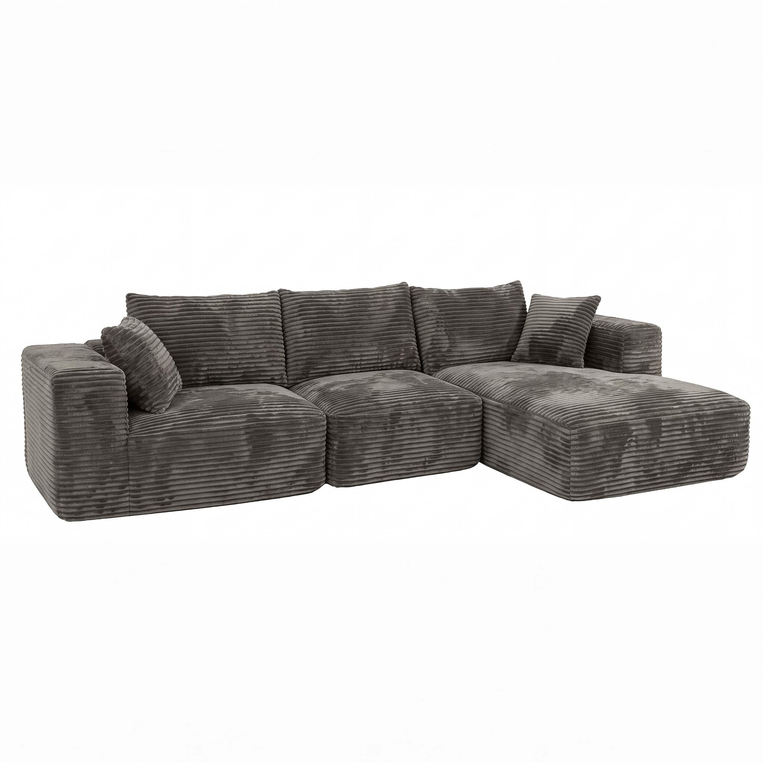 SOFA-GARNITUR Braun - Braun, Textil (276/58/154cm) - MCW