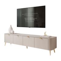 TV-SCHRANK CELESTE 200 cm mit Beleuchtung an den Gold Chrom Füßen - Kaschmir, Holzwerkstoff (200/46.5/40cm) - Lookway
