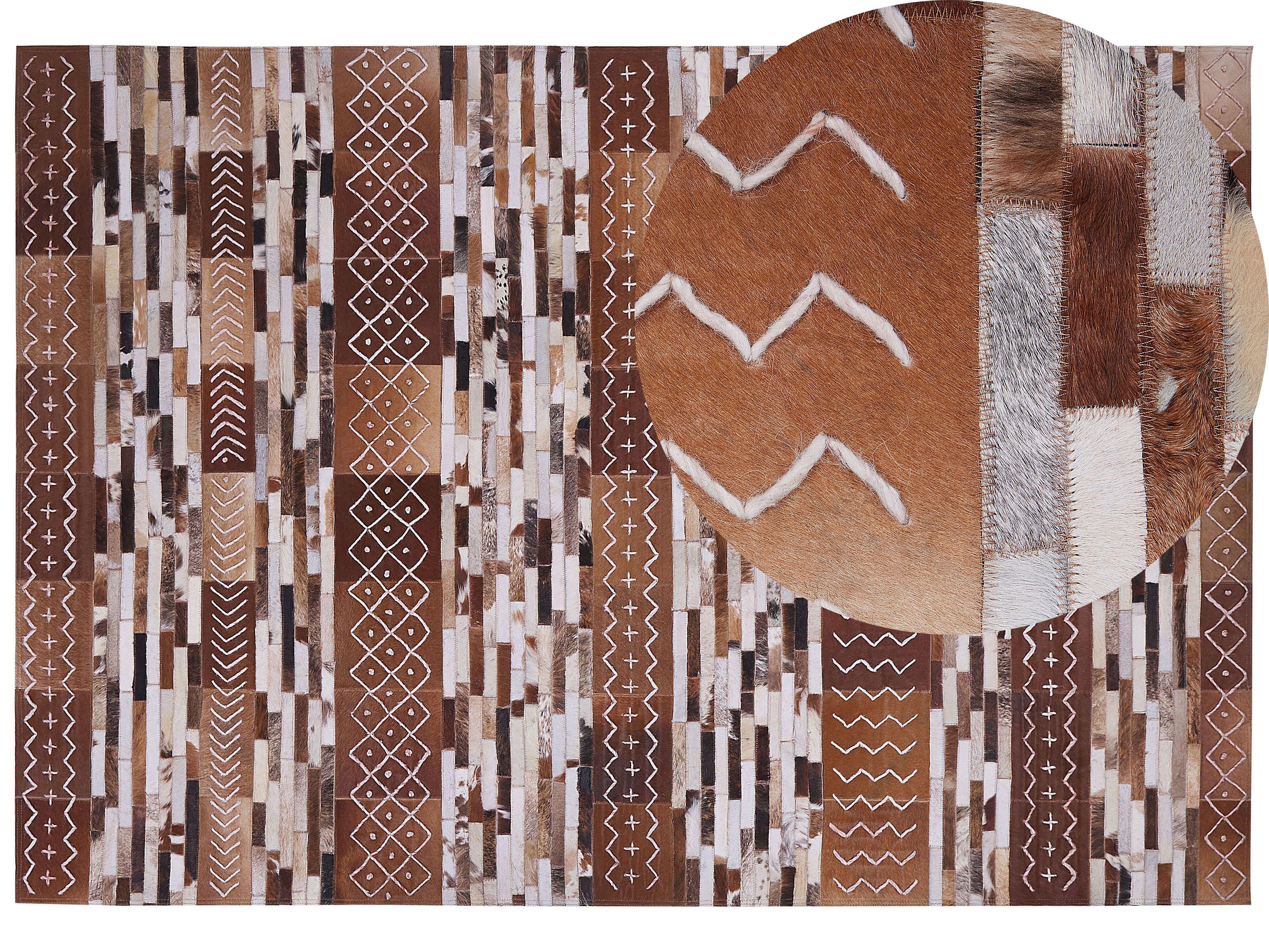 KURZFLOR-TEPPICH Herekli 230/160 cm - Braun, Fell (160/230cm) - Beliani