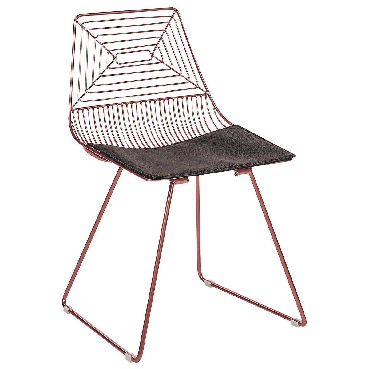 ESSZIMMERSTUHL 2er-Set Metall Roségold Beatty - Roségold, Textil/Metall (51/79/48cm) - Beliani