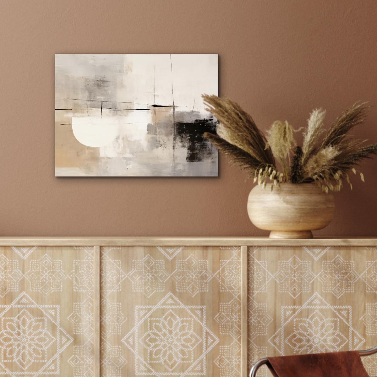 METALLBILD Abstrakt - Kunst - Grau 40x30 cm - Hellgrau, Metall (40/30cm) - MuchoWow