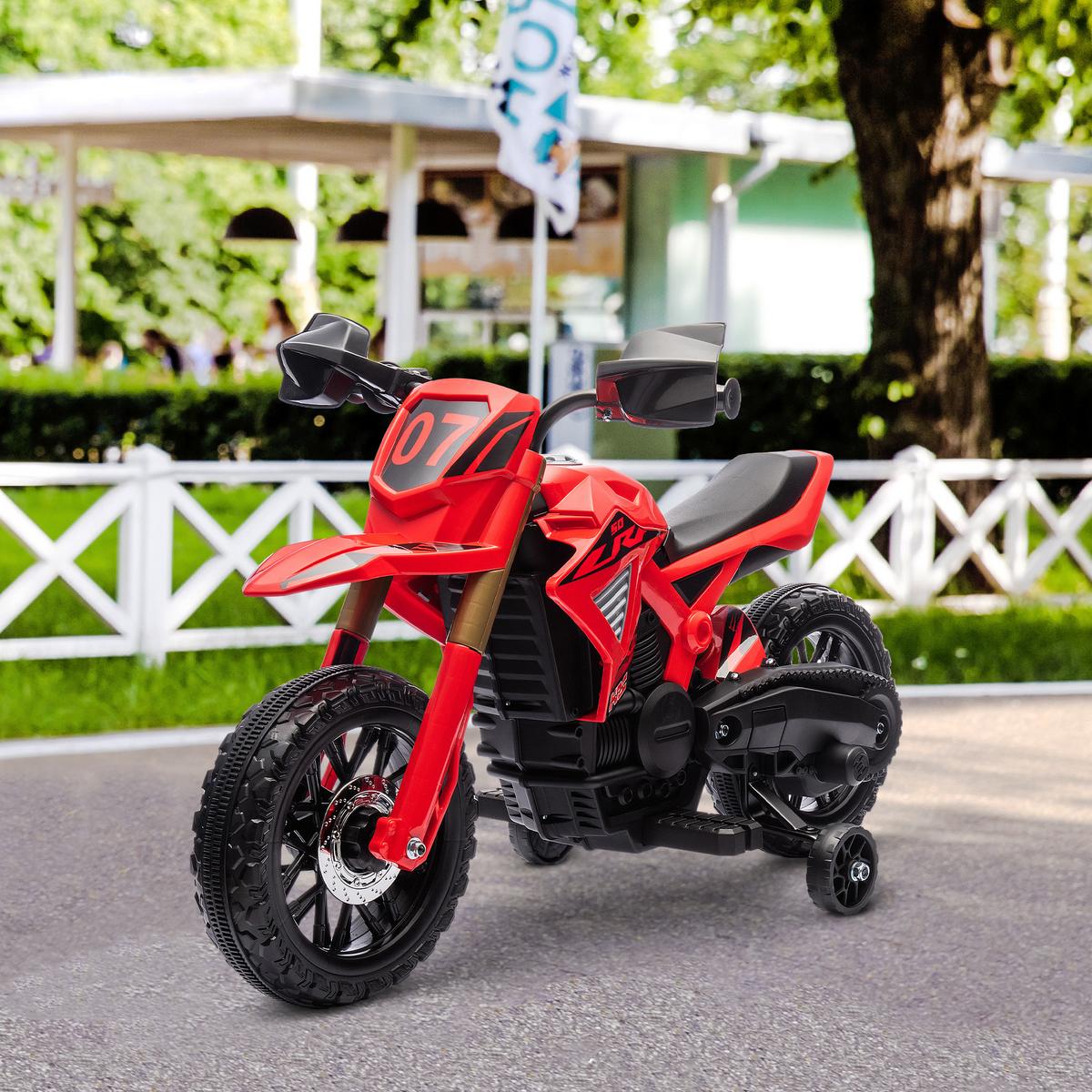 KINDER Elektro-Motorrad 6V Kindermotorrad 3 km/h 3-8 Jahre Kinder Rot - Rot, Kunststoff (105/57/62cm) - AIYAPLAY