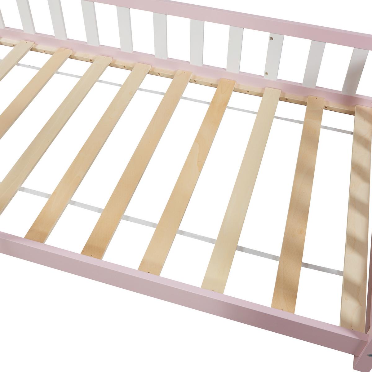 HAUSBETT Hesel - Pink, Holz (90/200cm) - [en.casa]