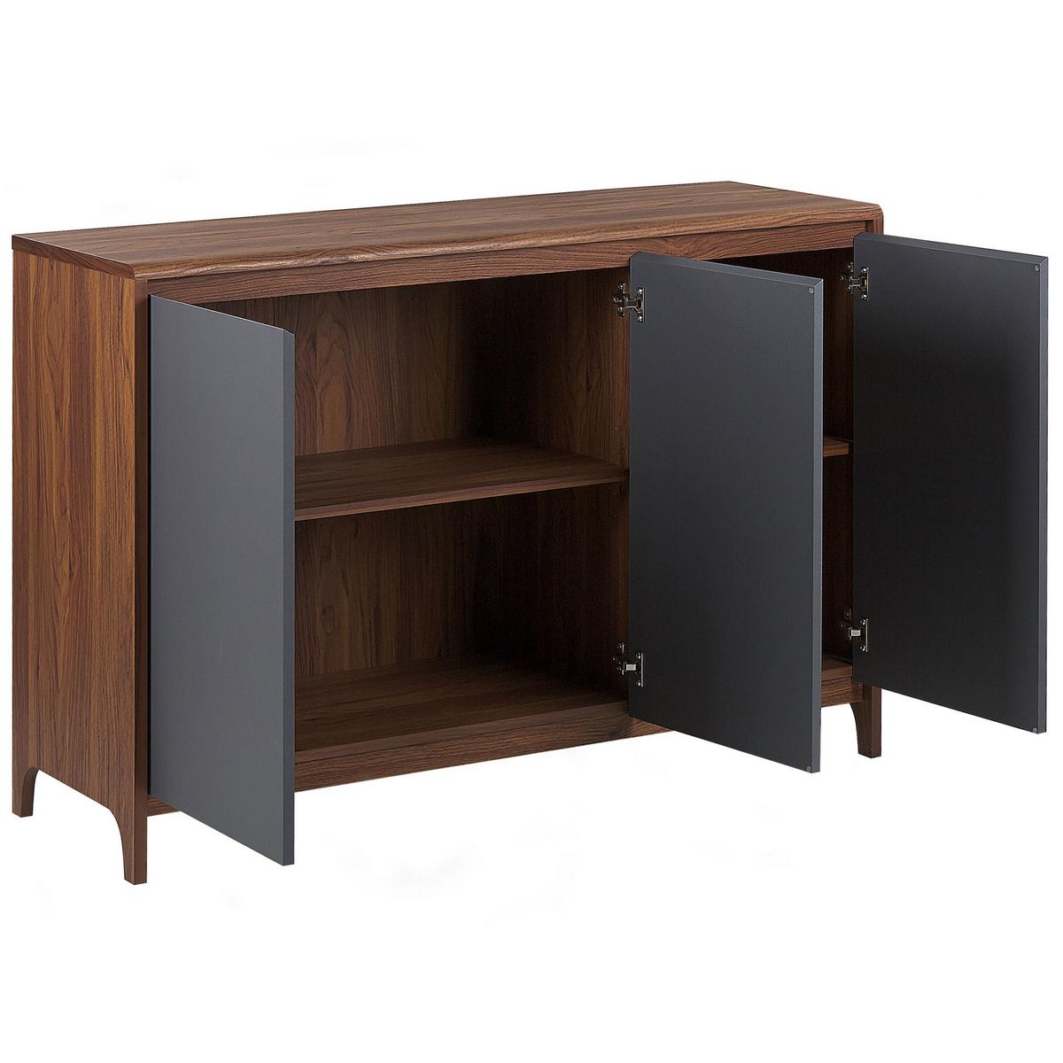 SCHRANK Grau Medfort - Braun, Holzwerkstoff (118/81/40cm) - Beliani