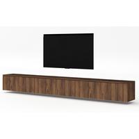 LOWBOARD Loriano 3x100 Nussbaum Warmia 300/34/32 cm – Hängendes TV Board - Nussbaumfarben, Holzwerkstoff (300/34/32cm) - AX Living