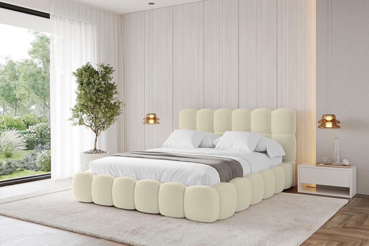POLSTERBETT mit Bettkasten und Lattenrost, Boxbett ohne Matratze - LEYA 160x200 Beige - Taupe, Holzwerkstoff/Textil (160/200cm) - ALTDECOR