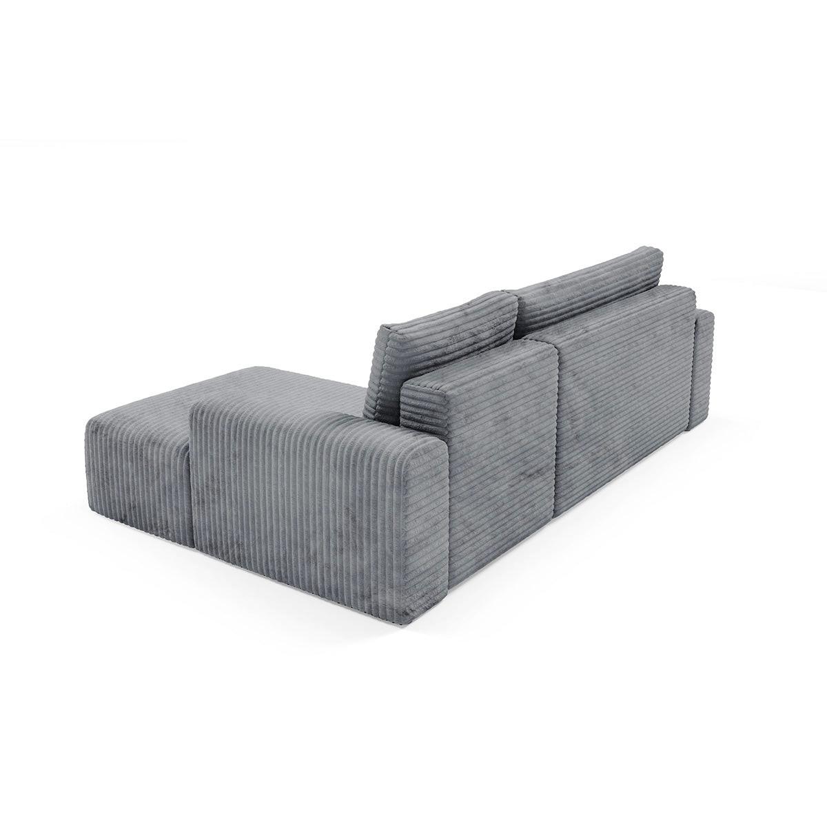 ECKSOFA Romeo 3 Sitzplätze Dunkelgrau - Grau, Holz (268/163cm) - Petits-meubles