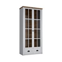 GESCHIRRSCHRANK Léandre Weiß und Holz - Weiß, Holzwerkstoff (90.2/198.1/43.3cm) - Petits-meubles