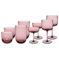 KOMPLETT-GLÄSER-SET Like Glass Grape 8-tlg. - Pink, Glas - like.Villeroy & Boch