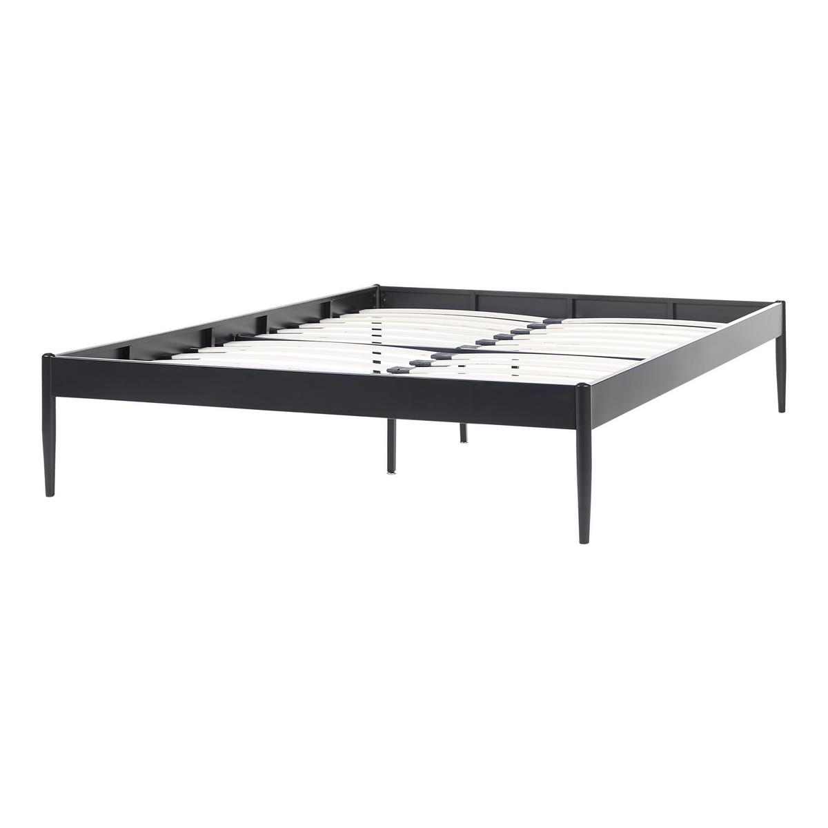BETT mit Lattenrost 160x200 cm Schwarz Vaurs - Schwarz, Metall (160/200cm) - Beliani