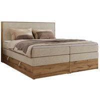BOXBETT WOOD CLASSIC KING 200/200 - Creme Strukture - H3 - Creme, Textil (200/200cm) - MKS