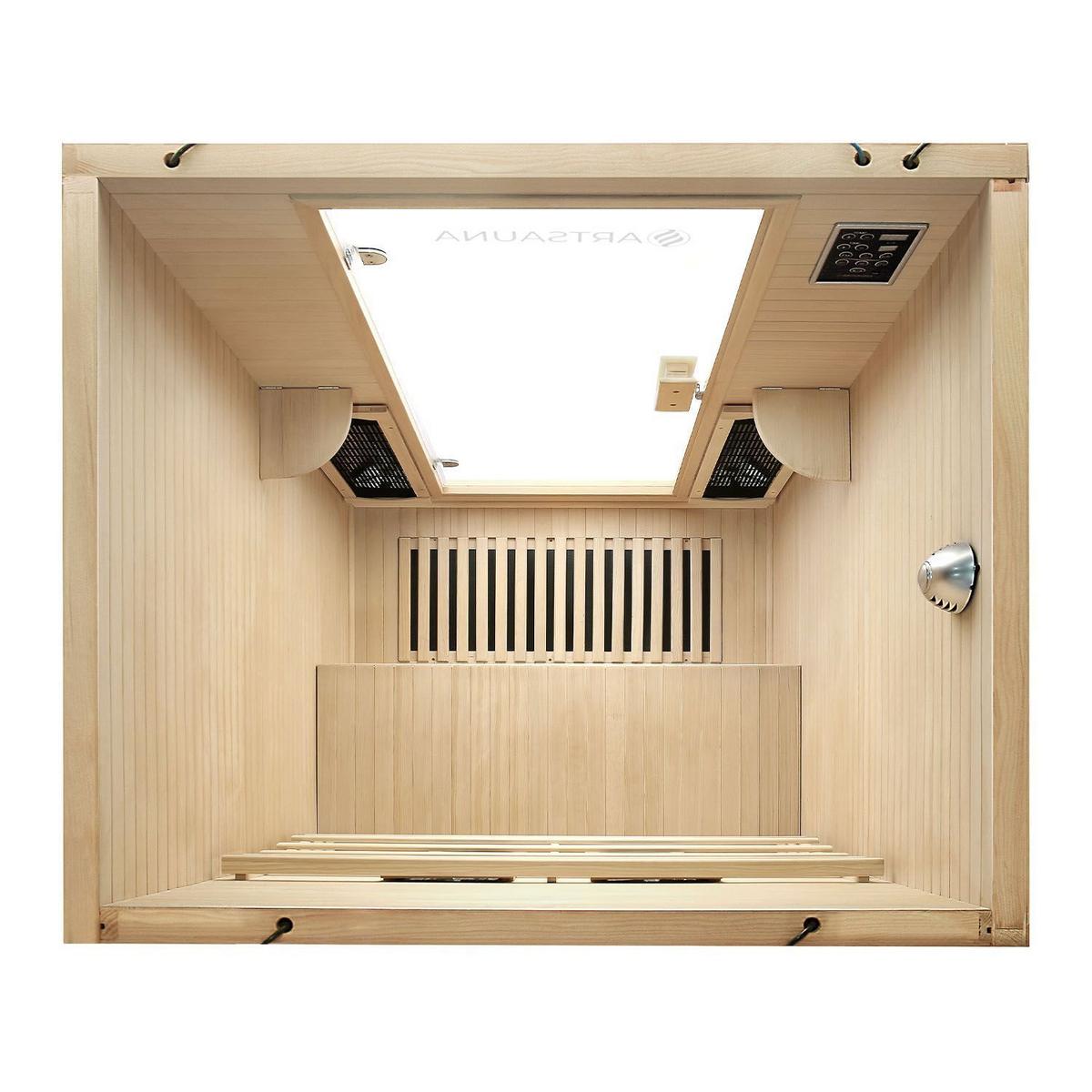 INFRAROTKABINE Oslo mit Keramikstrahlern & Hemlockholz - Naturfarben, Holz (120/190/100cm) - Artsauna